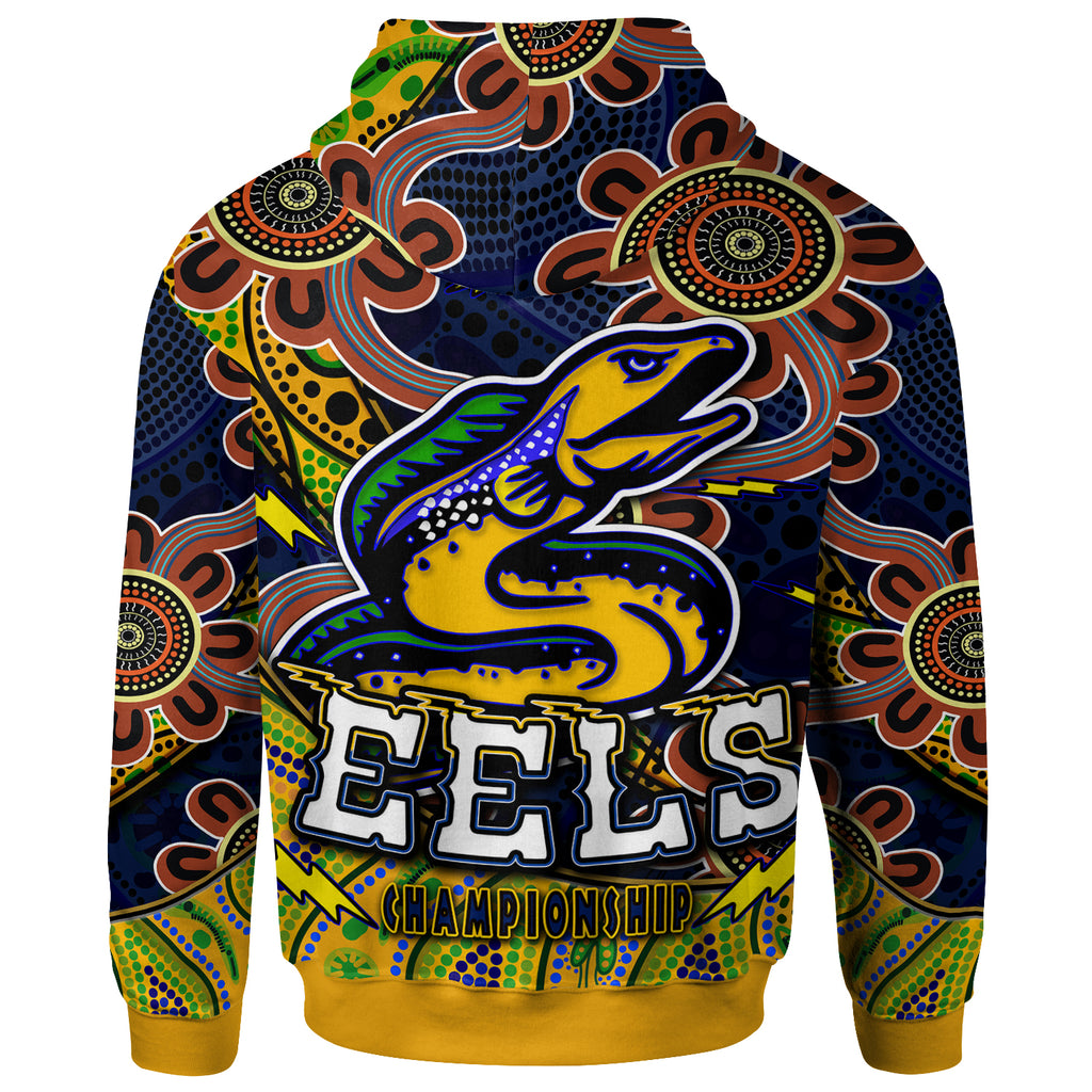 nrlw-eels-rugby-hoodie-custom-eels-womens-rugby-league-with-aboriginal-style-player-and-number-hoodie