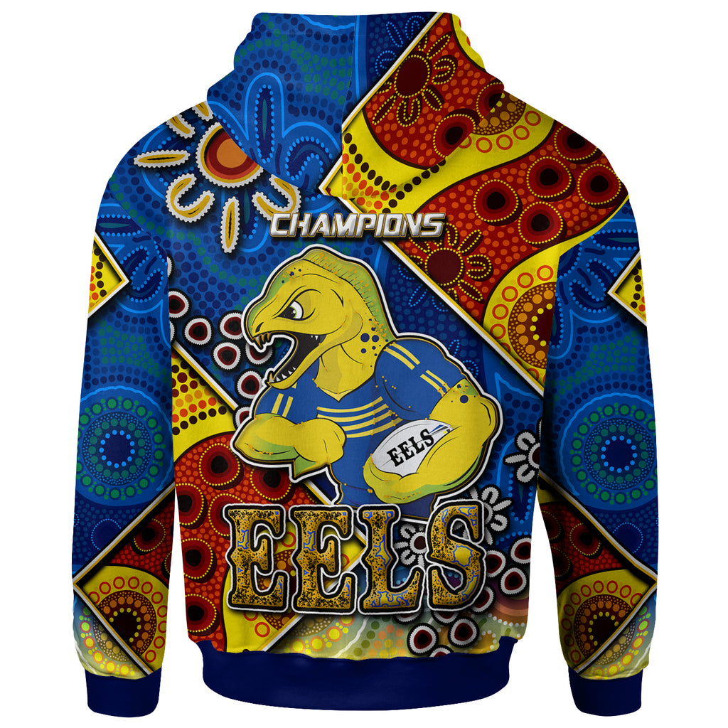 eels-rugby-hoodie-custom-eels-rugby-ball-with-aboriginal-art-personalised-player-and-number-hoodie