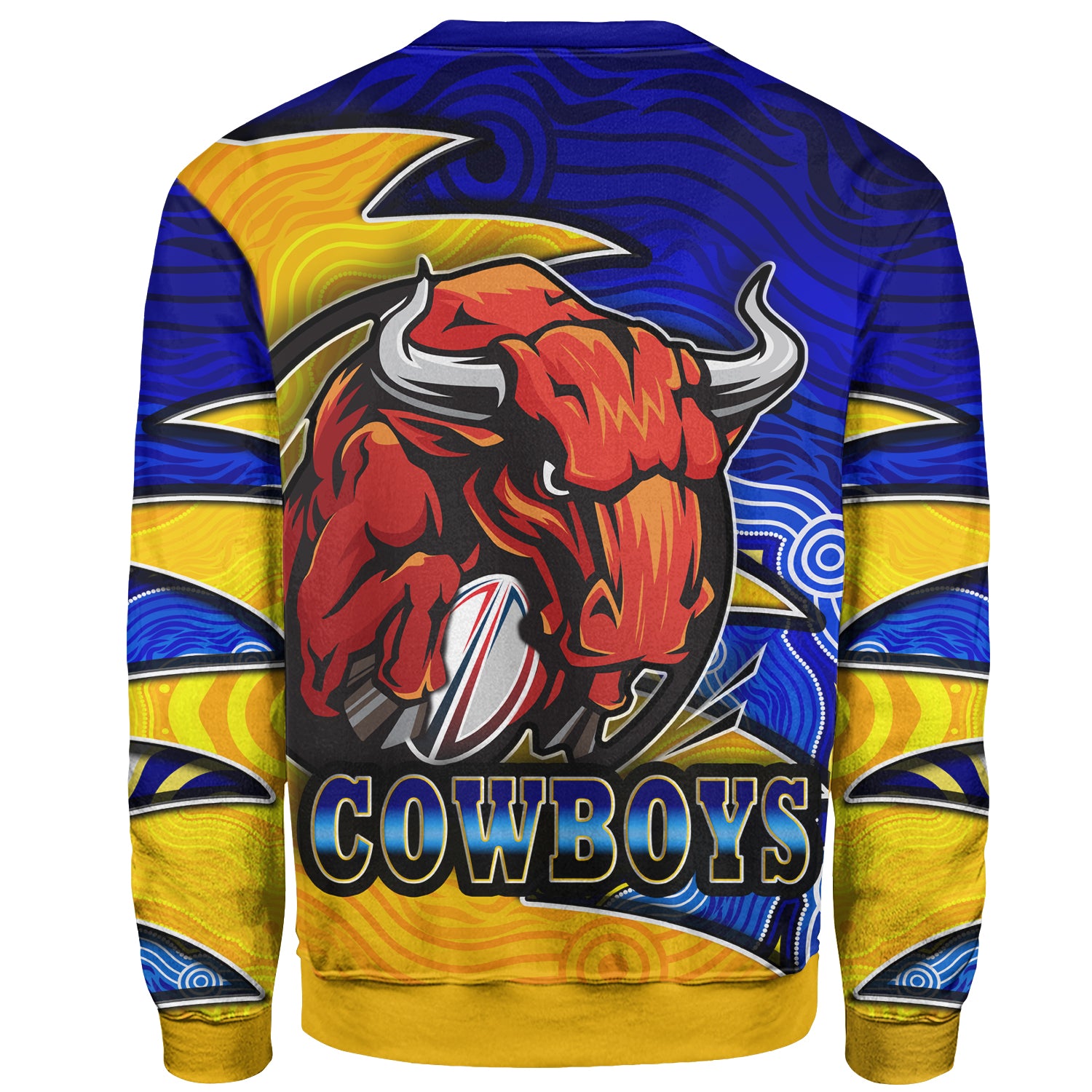 cowboys-rugby-sweatshirt-custom-bull-rugby-ball-with-aboriginal-style-pattern-personalised-playe-sweatshirt