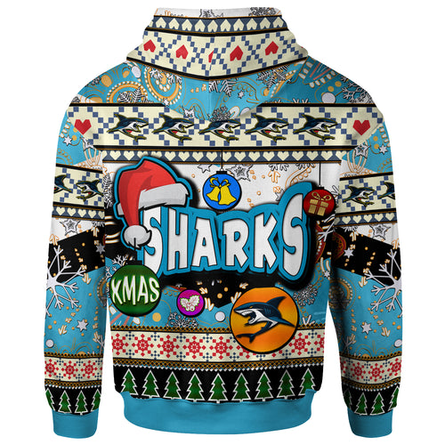 sharks-rugby-christmas-hoodie-custom-xmas-sharks-christmas-balls-snowflake-with-aboriginal-patterns-hoodie