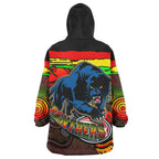 panthers-rugby-snug-hoodie-custom-panther-with-aboriginal-style-of-dot-painting-personalised-player-and-number-oodie-blanket