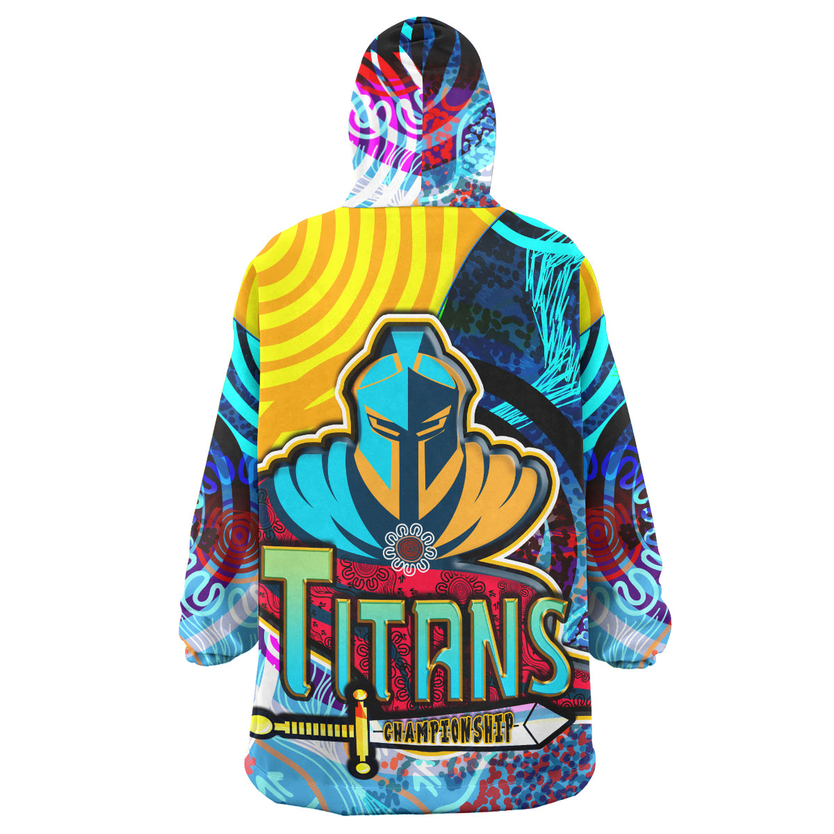 nrlw-titans-rugby-snug-hoodie-custom-titans-womens-rugby-league-aboriginal-dot-painting-player-and-number-woman-oodie-blanket