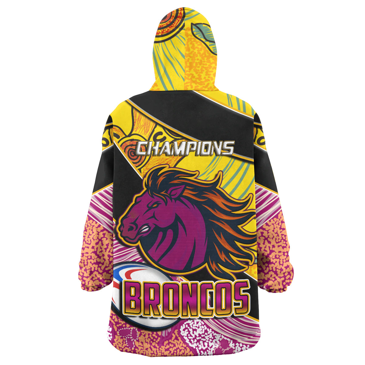 broncos-rugby-snug-hoodie-custom-broncos-horse-rugby-with-aboriginal-dot-painting-personalised-player-and-number-oodie-blanket