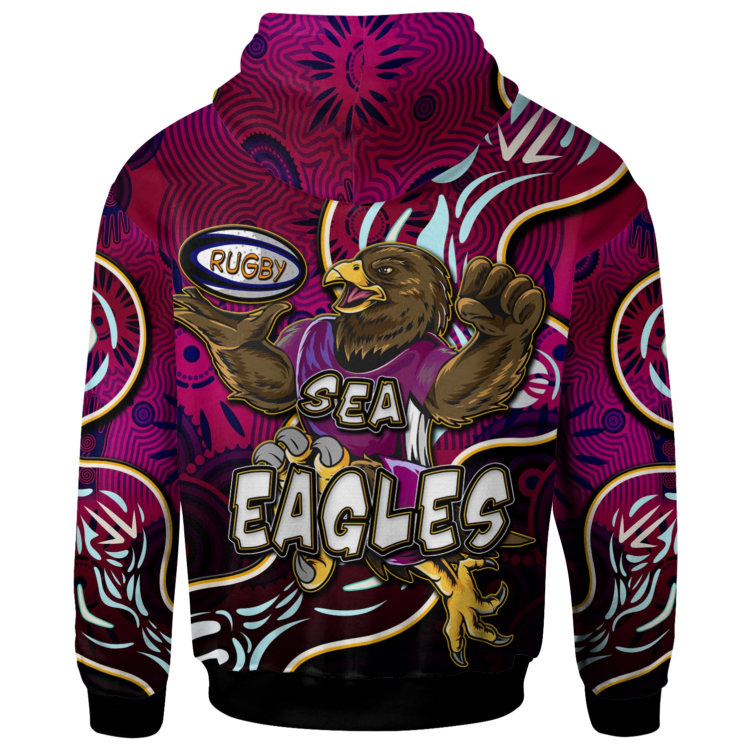 sea-eagles-rugby-hoodie-custom-eagles-rugby-with-aboriginal-patterns-personalised-player-and-number-hoodie