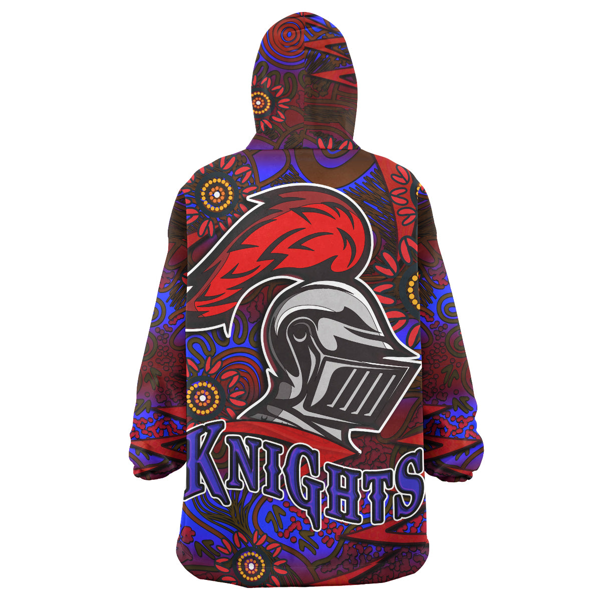 nrlw-knights-rugby-snug-hoodie-custom-knights-womens-rugby-league-aboriginal-style-player-and-number-woman-oodie-blanket
