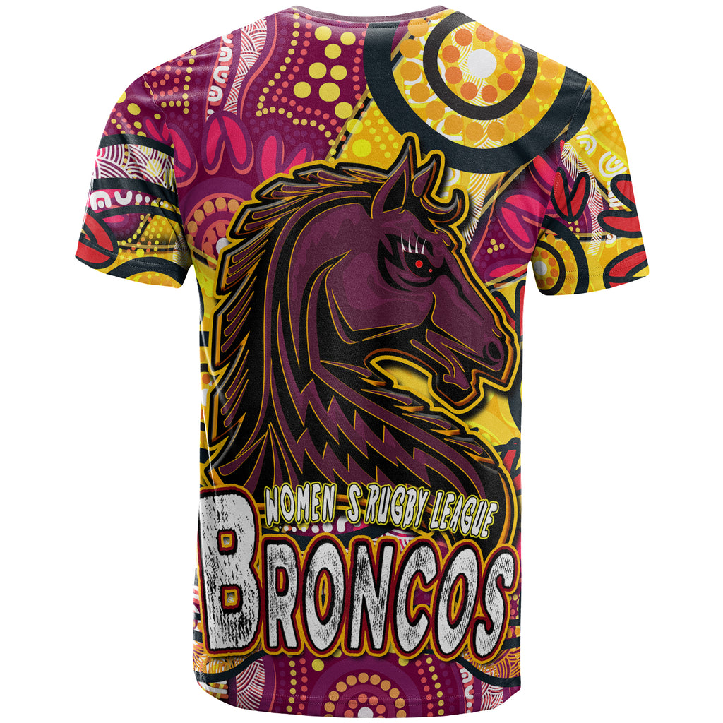 nrlw-broncos-rugby-t-shirt-custom-broncos-rugby-womens-rugby-league-aboriginal-dot-painting-t-shirt