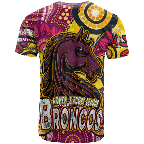nrlw-broncos-rugby-t-shirt-custom-broncos-rugby-womens-rugby-league-aboriginal-dot-painting-t-shirt