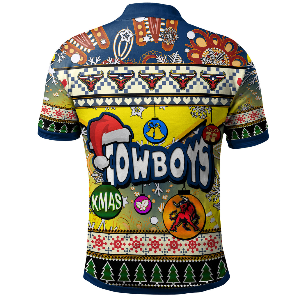cowboys-rugby-christmas-polo-shirt-custom-xmas-cowboys-christmas-balls-snowflake-with-aboriginal-patterns-polo-shirt