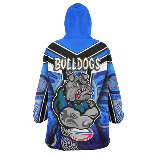 bulldogs-rugby-snug-hoodie-custom-bulldog-rugby-ball-with-aboriginal-pattern-personalised-player-and-number-oodie-blanket