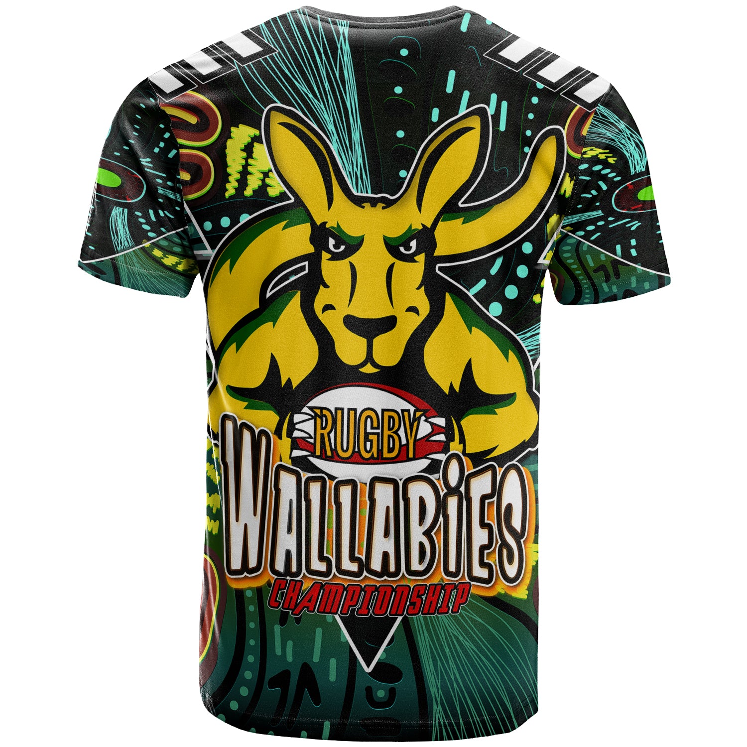 wallabies-rugby-t-shirt-custom-kangaroo-rugby-championship-sport-aboriginal-culture-personalised-player-and-number-t-shirt