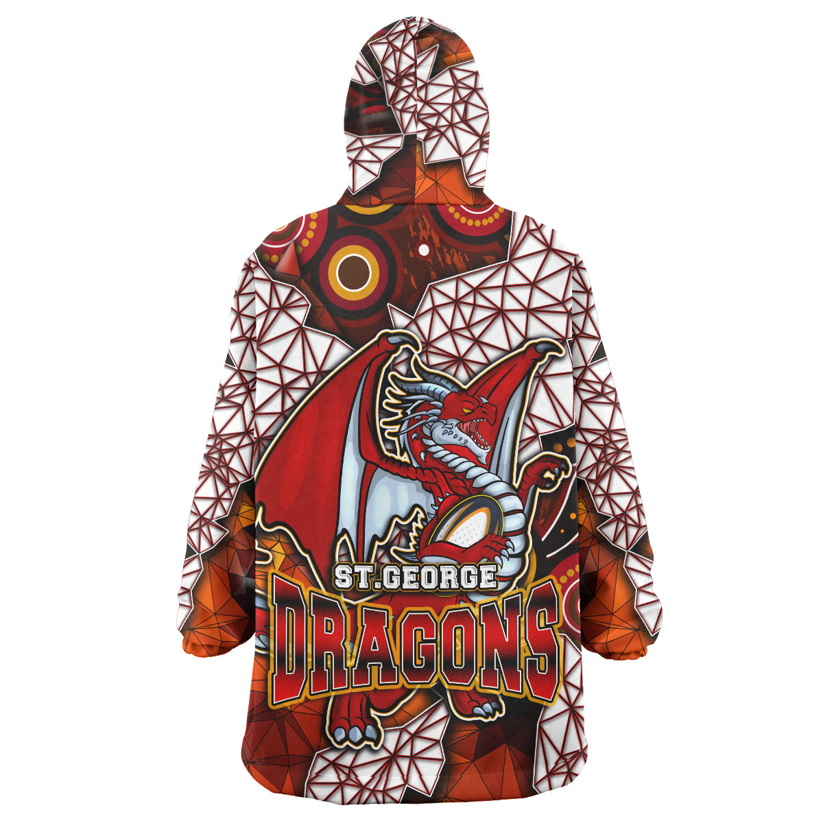 st-george-rugby-snug-hoodie-custom-dragon-fire-rugby-with-aboriginal-art-personalised-player-and-number-oodie-blanket