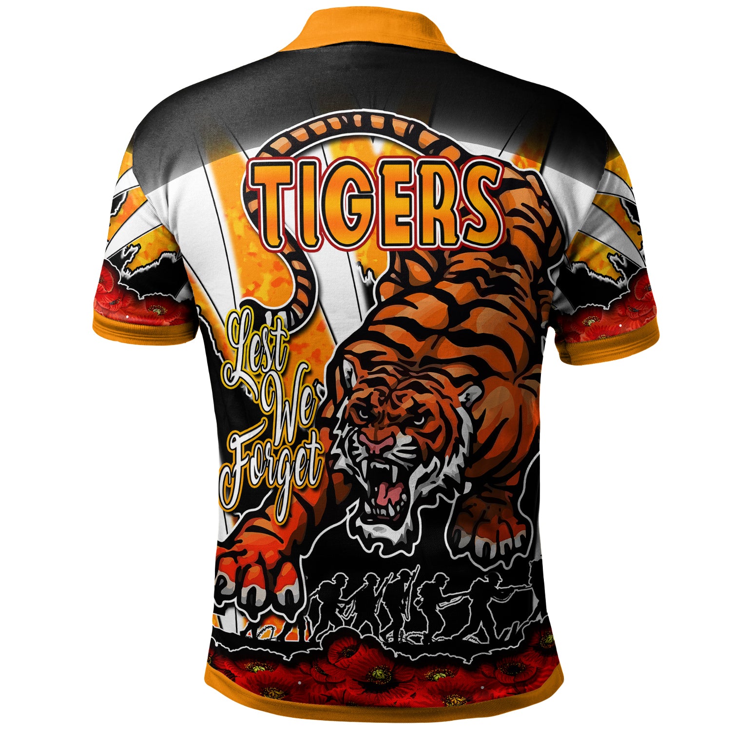 tigers-rugby-polo-shirt-custom-tigers-lest-we-forget-and-poppies-polo-shirt