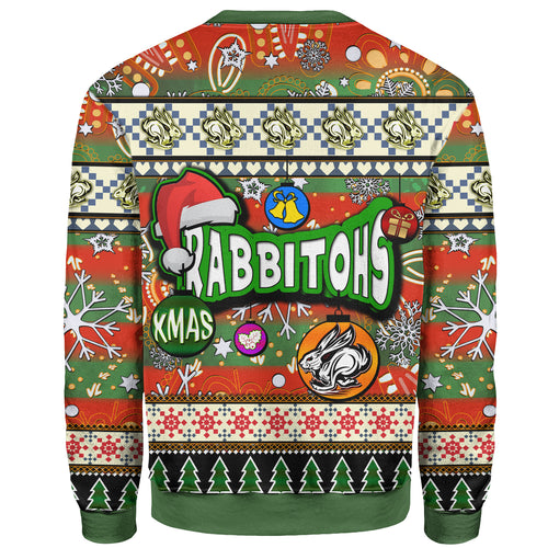 rabbitohs-rugby-christmas-sweatshirt-custom-xmas-rabbitohs-christmas-balls-snowflake-with-aboriginal-patterns-sweatshirt