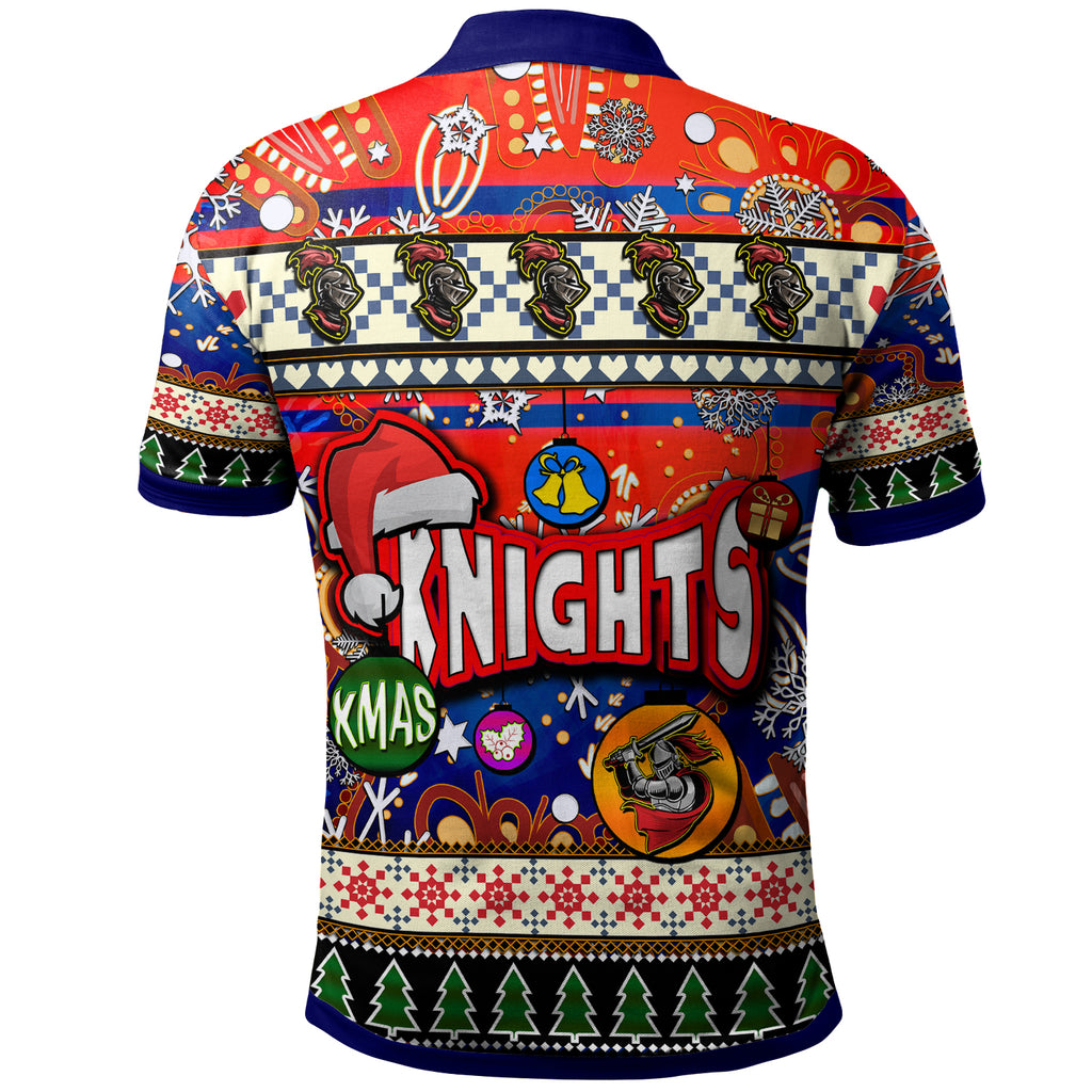 knights-rugby-christmas-polo-shirt-custom-xmas-knights-christmas-balls-snowflake-with-aboriginal-patterns-polo-shirt