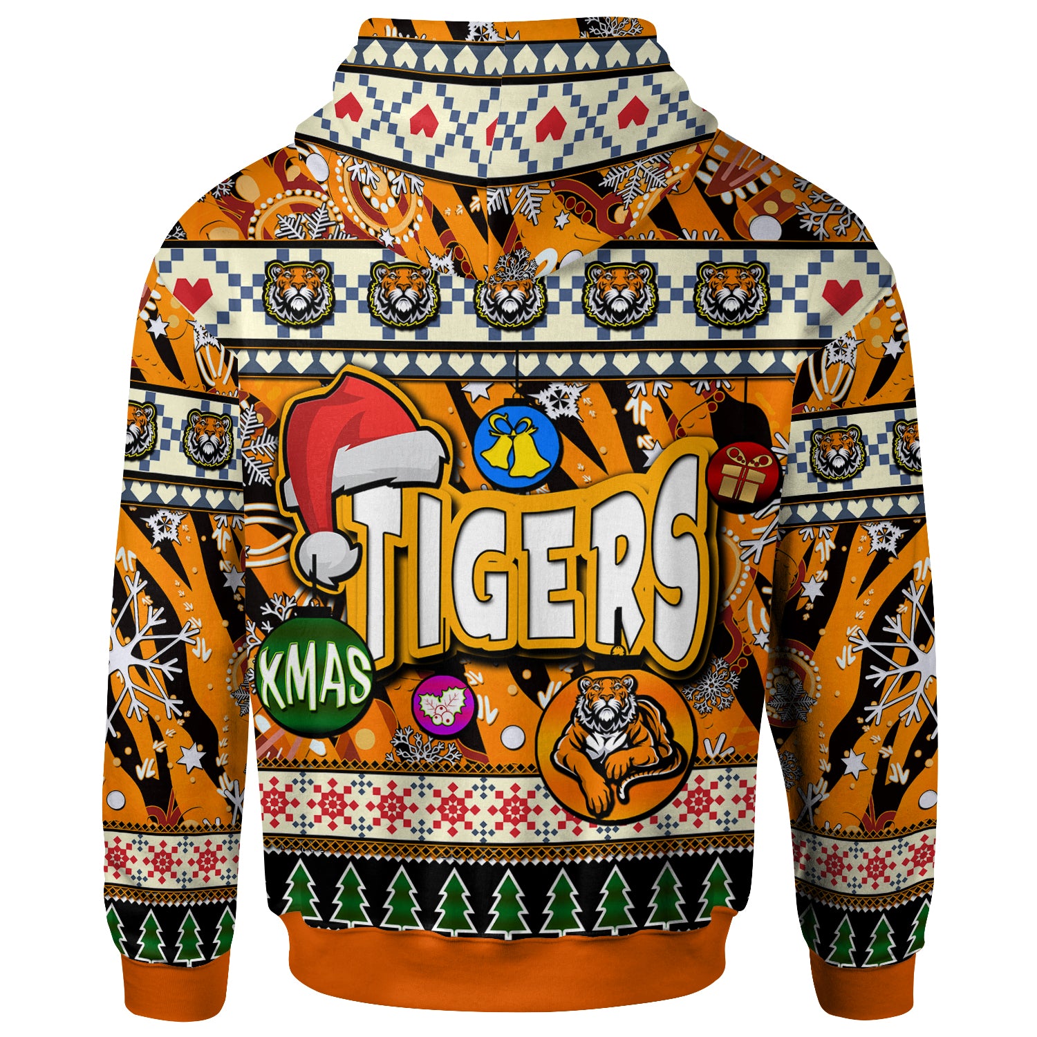 tigers-rugby-christmas-hoodie-custom-xmas-tigers-christmas-balls-snowflake-with-aboriginal-patterns-hoodie