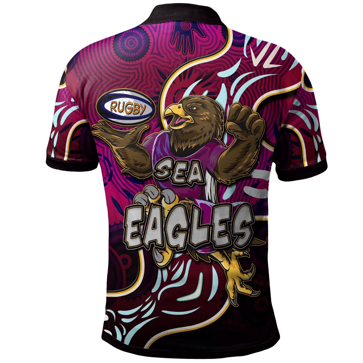 sea-eagles-rugby-polo-shirt-custom-eagles-rugby-with-aboriginal-patterns-personalised-player-and-number-polo-shirt