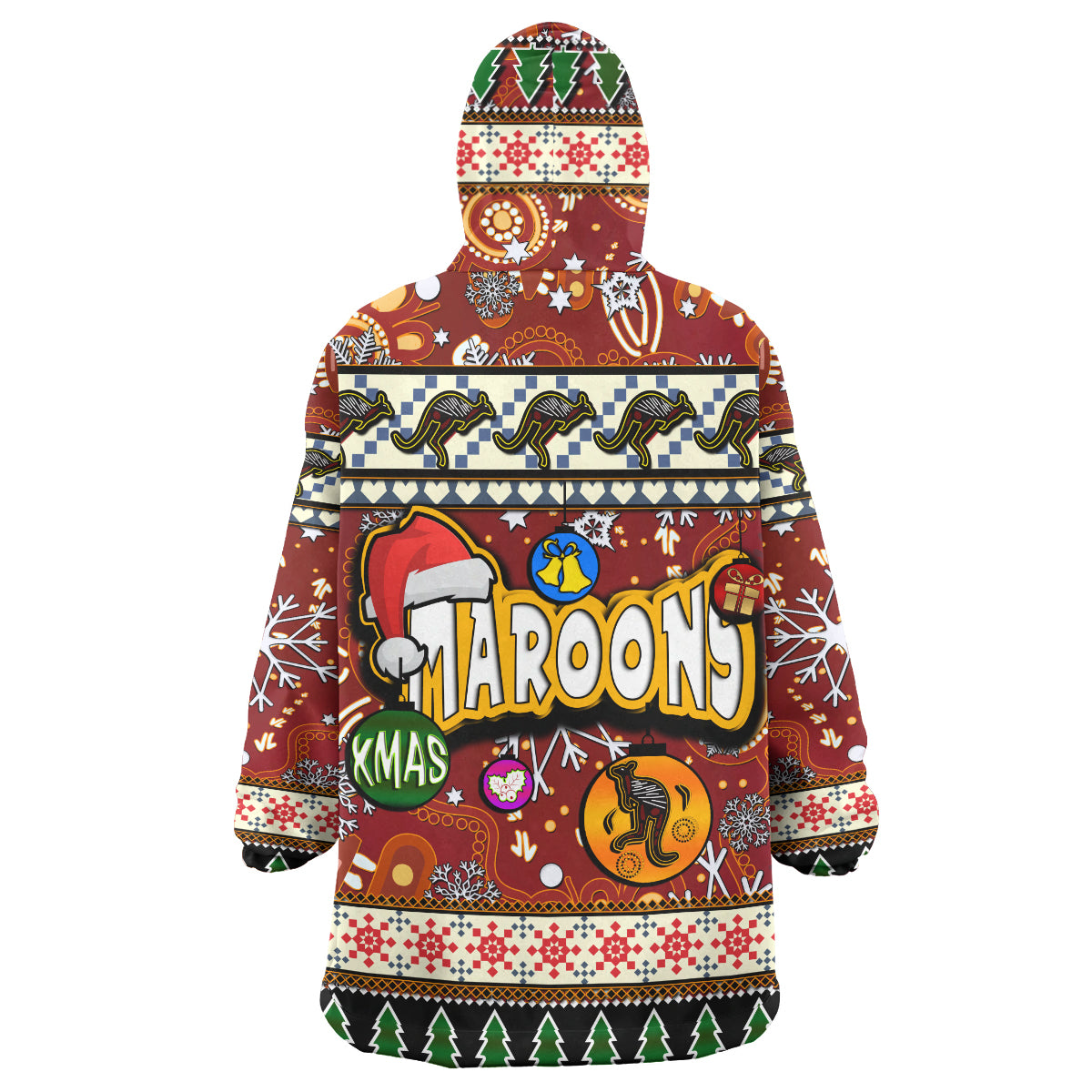 maroons-rugby-christmas-snug-hoodie-custom-xmas-maroons-christmas-balls-snowflake-with-aboriginal-patterns-wearable-blanket-hoodie