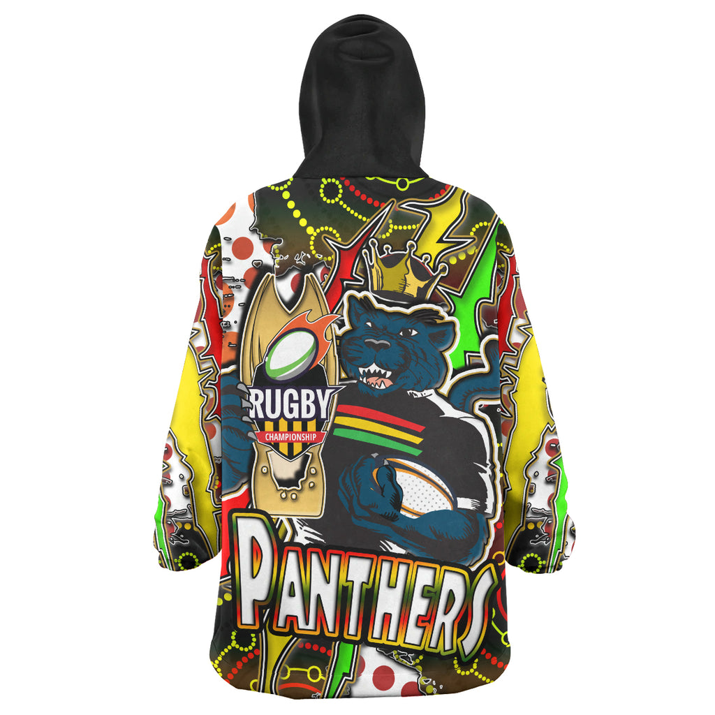 panthers-rugby-snug-hoodie-custom-panthers-rugby-nrl-grand-final-aboriginal-art-personalised-player-and-number-oodie-blanket