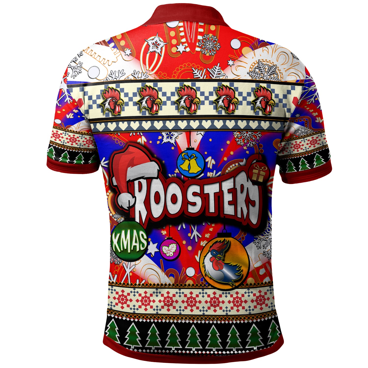 roosters-rugby-christmas-polo-shirt-custom-xmas-roosters-christmas-balls-snowflake-with-aboriginal-patterns-polo-shirt