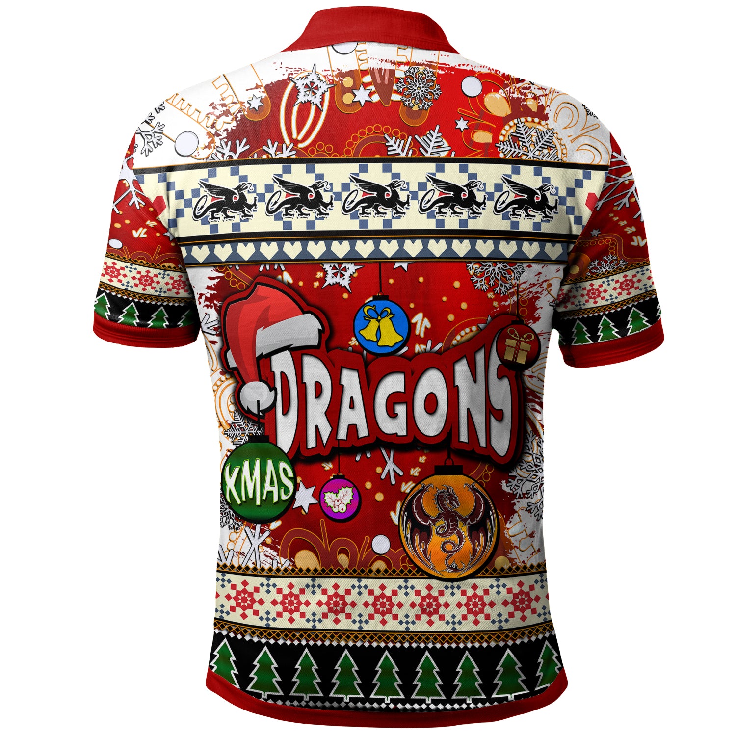 st-george-rugby-christmas-polo-shirt-custom-xmas-dragon-christmas-balls-snowflake-with-aboriginal-patterns-polo-shirt