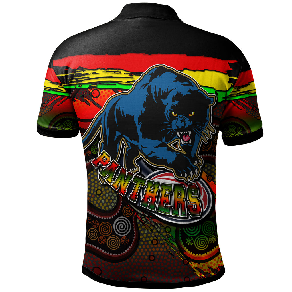 panthers-rugby-polo-shirt-custom-panther-with-aboriginal-style-of-dot-painting-personalised-player-and-number-polo-shirt