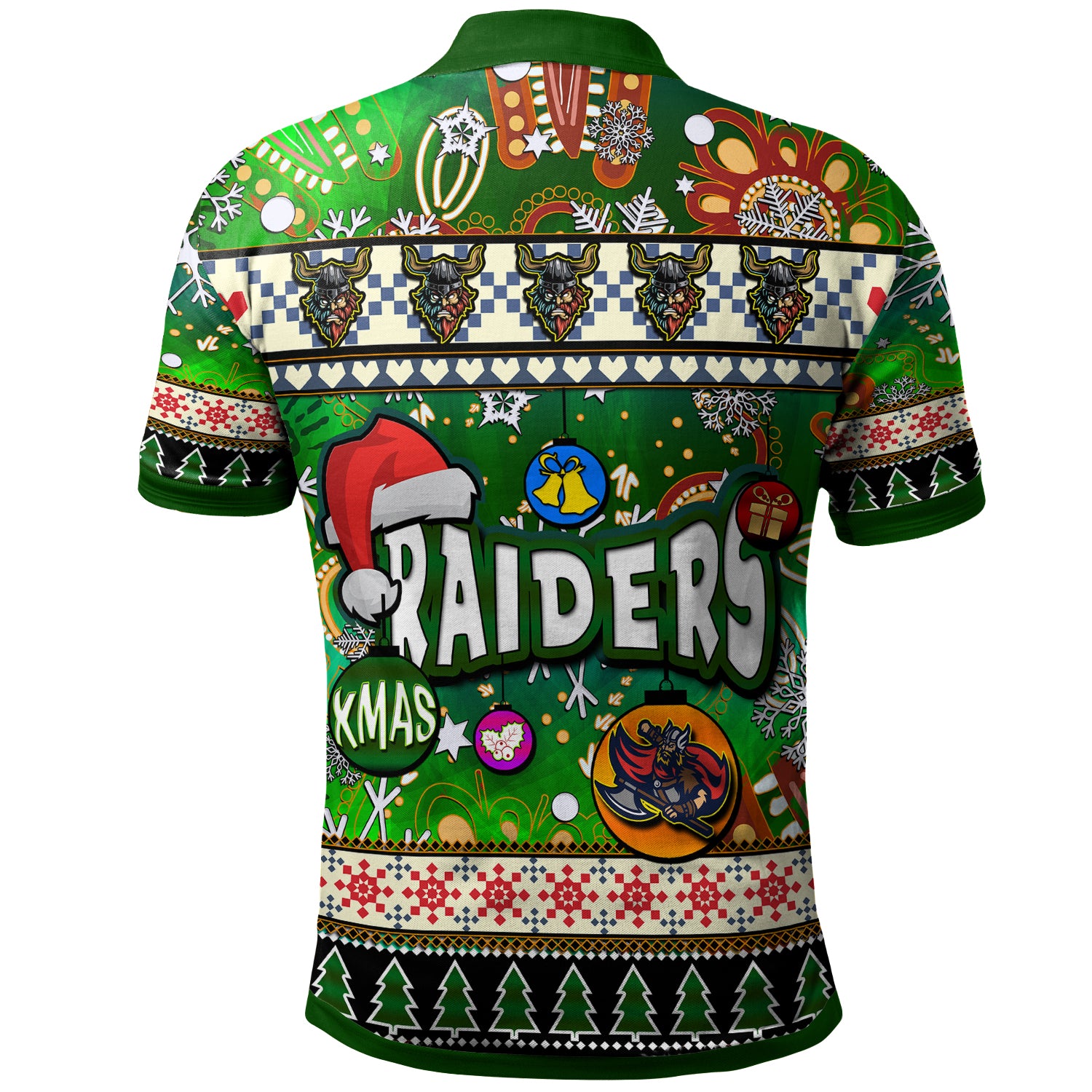 raider-rugby-christmas-polo-shirt-custom-xmas-raider-christmas-balls-snowflake-with-aboriginal-patterns-polo-shirt