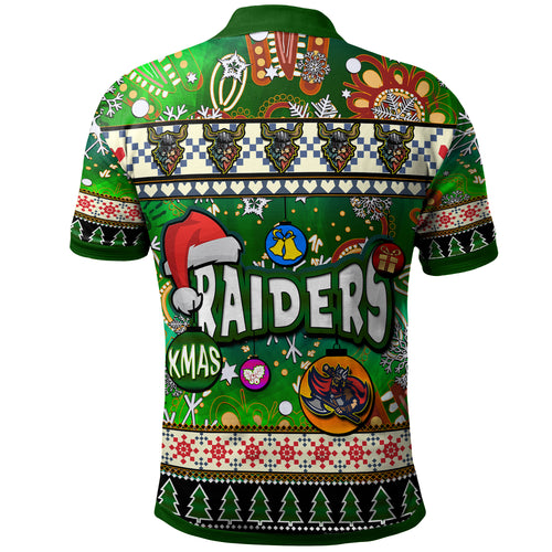 raider-rugby-christmas-polo-shirt-custom-xmas-raider-christmas-balls-snowflake-with-aboriginal-patterns-polo-shirt