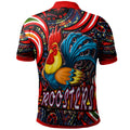nrlw-roosters-rugby-polo-shirt-custom-womens-rugby-league-with-aboriginal-style-player-and-number-polo-shirt
