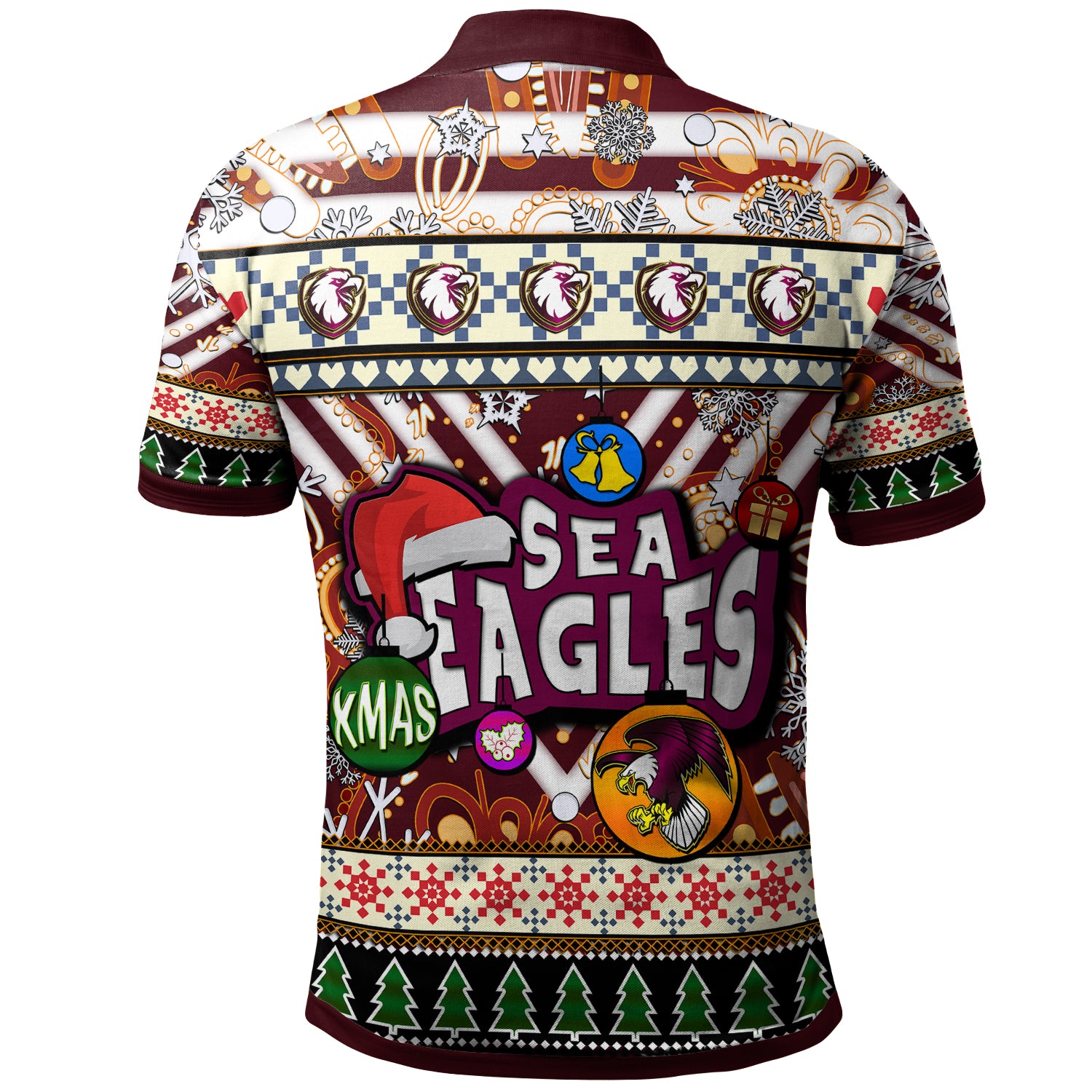 sea-eagle-rugby-christmas-polo-shirt-custom-xmas-sea-eagle-christmas-balls-snowflake-with-aboriginal-patterns-polo-shirt