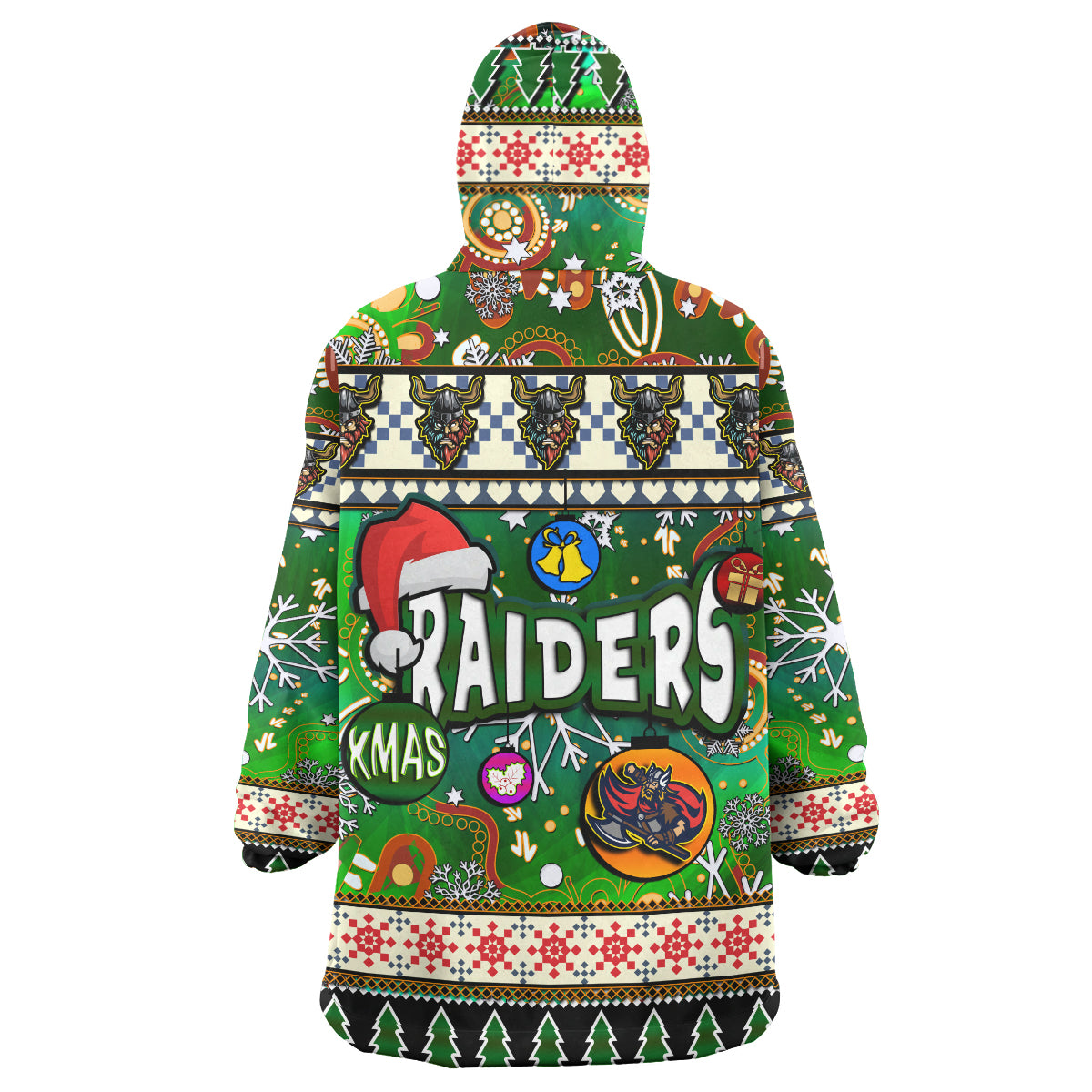 raider-rugby-christmas-snug-hoodie-custom-xmas-raider-christmas-balls-snowflake-with-aboriginal-patterns-wearable-blanket-hoodie