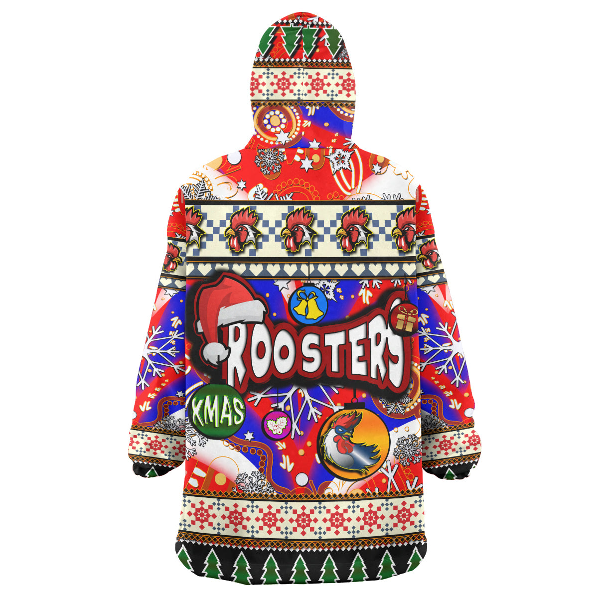 roosters-rugby-christmas-snug-hoodie-custom-xmas-roosters-christmas-balls-snowflake-with-aboriginal-patterns-wearable-blanket-hoodie