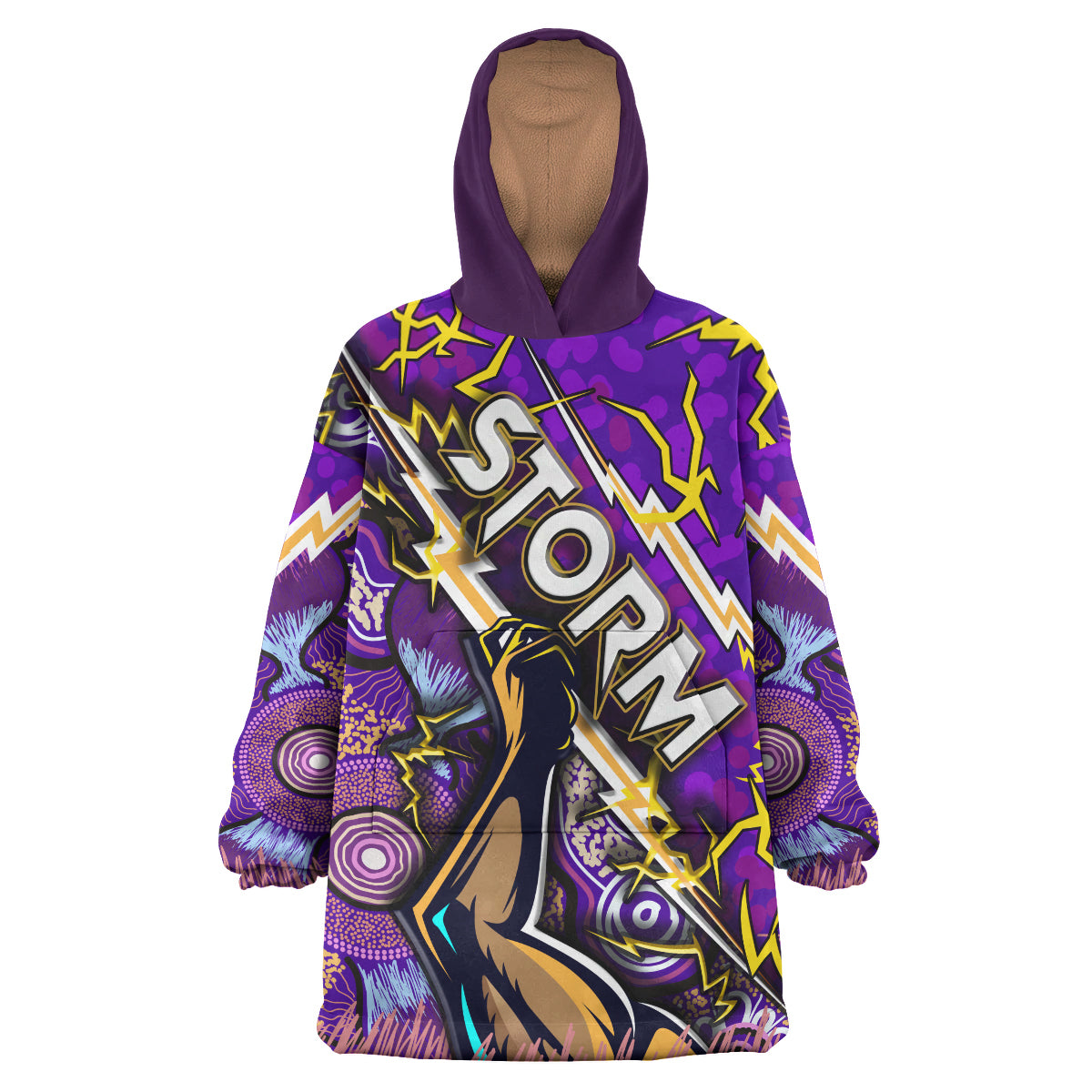 storm-rugby-snug-hoodie-custom-storm-thunder-with-aboriginal-dot-painting-pattern-oodie-blanket