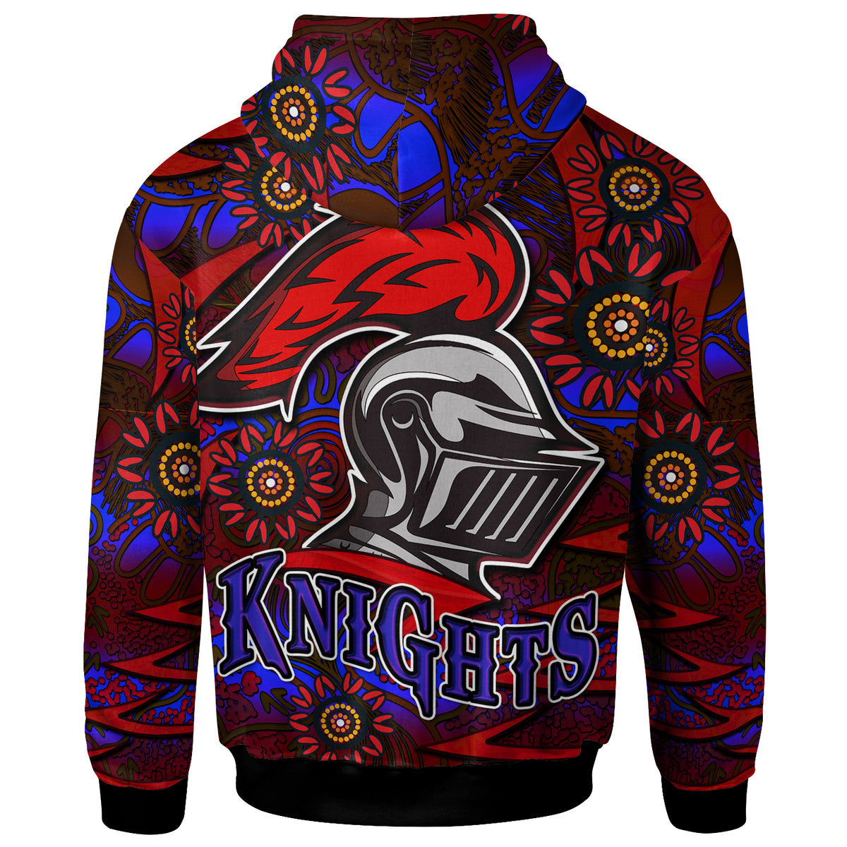 nrlw-knights-rugby-hoodie-custom-knights-womens-rugby-league-aboriginal-style-player-and-number-woman-hoodie