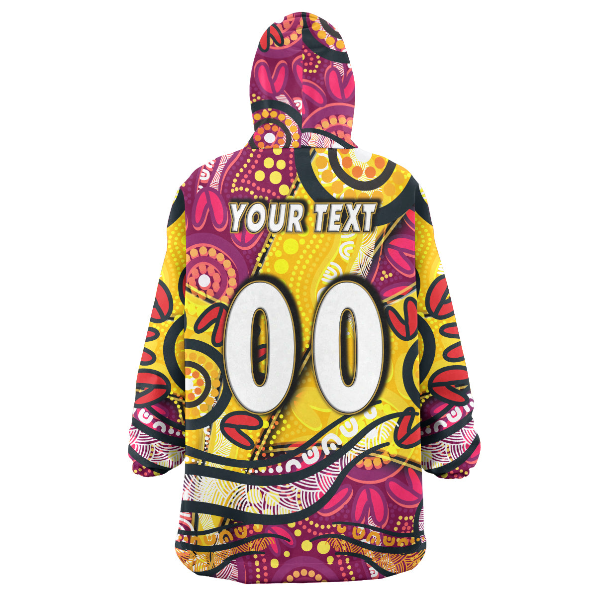 nrlw-broncos-rugby-snug-hoodie-custom-broncos-rugby-womens-rugby-league-aboriginal-dot-painting-woman-oodie-blanket