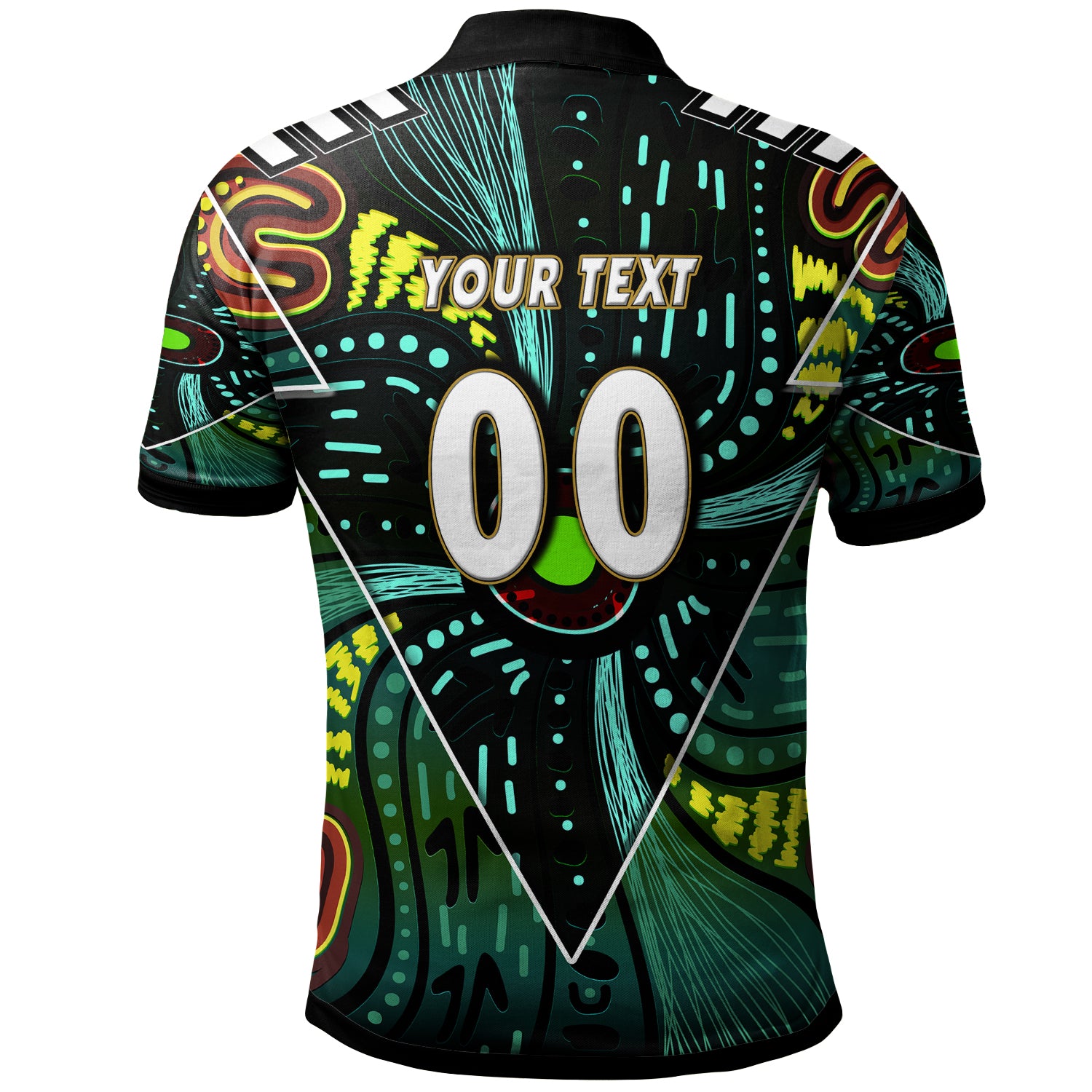 wallabies-rugby-polo-shirt-custom-kangaroo-rugby-championship-sport-aboriginal-culture-personalised-player-and-number-polo-shirt