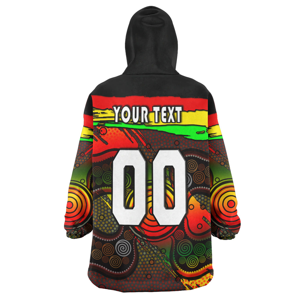 panthers-rugby-snug-hoodie-custom-panther-with-aboriginal-style-of-dot-painting-personalised-player-and-number-oodie-blanket