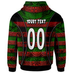 rabbitohs-rugby-hoodie-custom-rabbit-aboriginal-style-pattern-personalised-player-and-number-hoodie