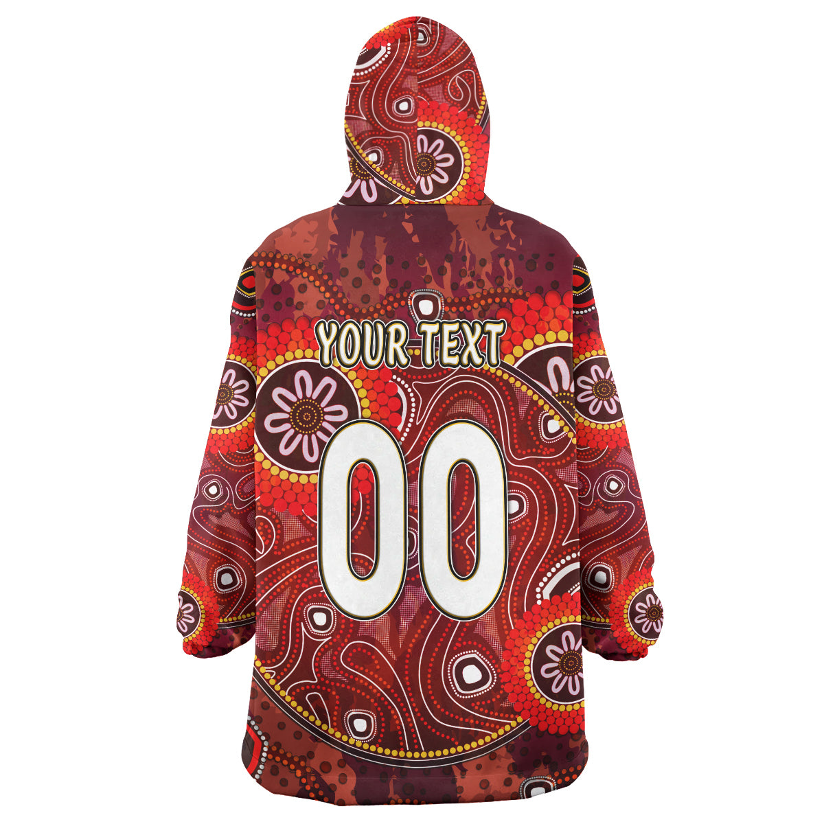 maroons-rugby-snug-hoodie-custom-maroons-kangaroo-with-aboriginal-style-of-dot-painting-personalised-player-and-number-oodie-blanket