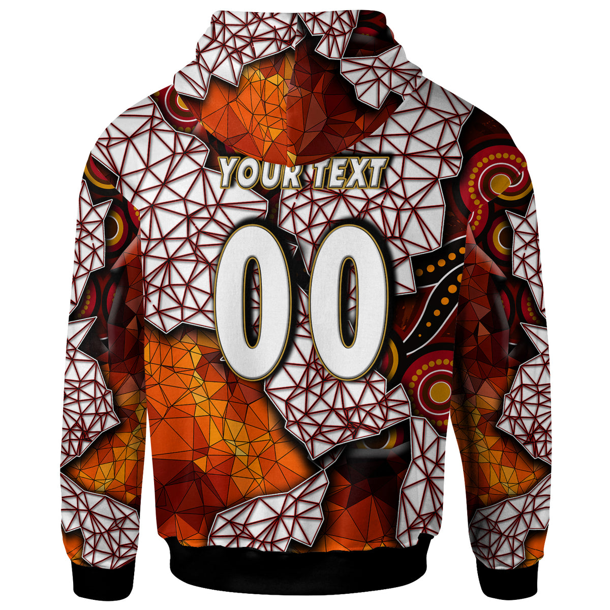 st-george-rugby-hoodie-custom-dragon-fire-rugby-with-aboriginal-art-personalised-player-and-number-hoodie