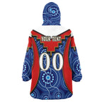 roosters-rugby-snug-hoodie-custom-rooster-with-rugby-ball-aboriginal-dot-painting-personalised-player-and-number-oodie-blanket