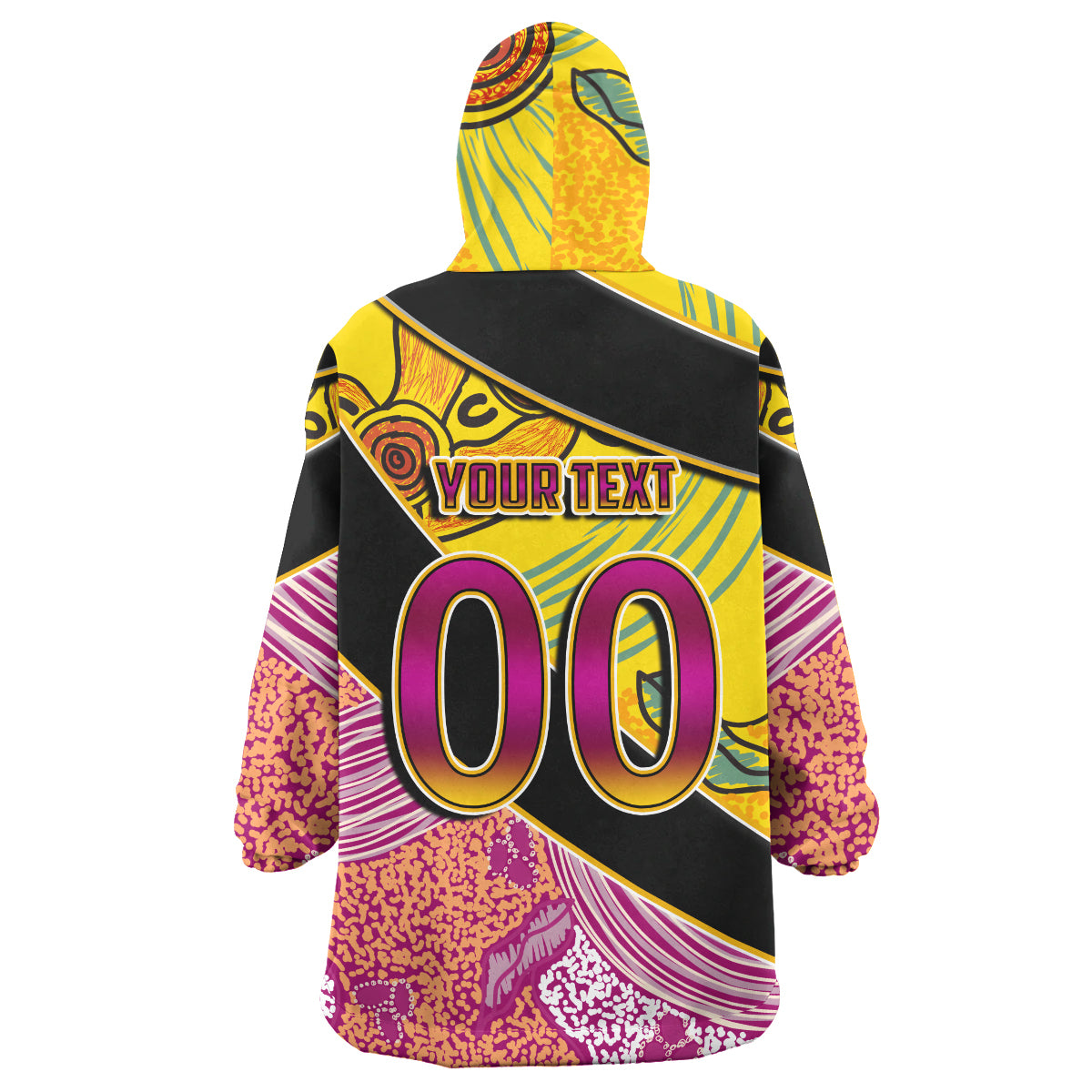 broncos-rugby-snug-hoodie-custom-broncos-horse-rugby-with-aboriginal-dot-painting-personalised-player-and-number-oodie-blanket
