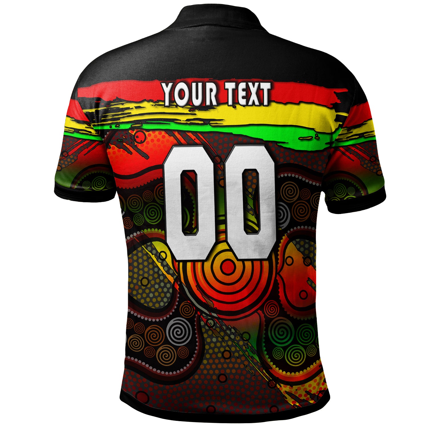 panthers-rugby-polo-shirt-custom-panther-with-aboriginal-style-of-dot-painting-personalised-player-and-number-polo-shirt