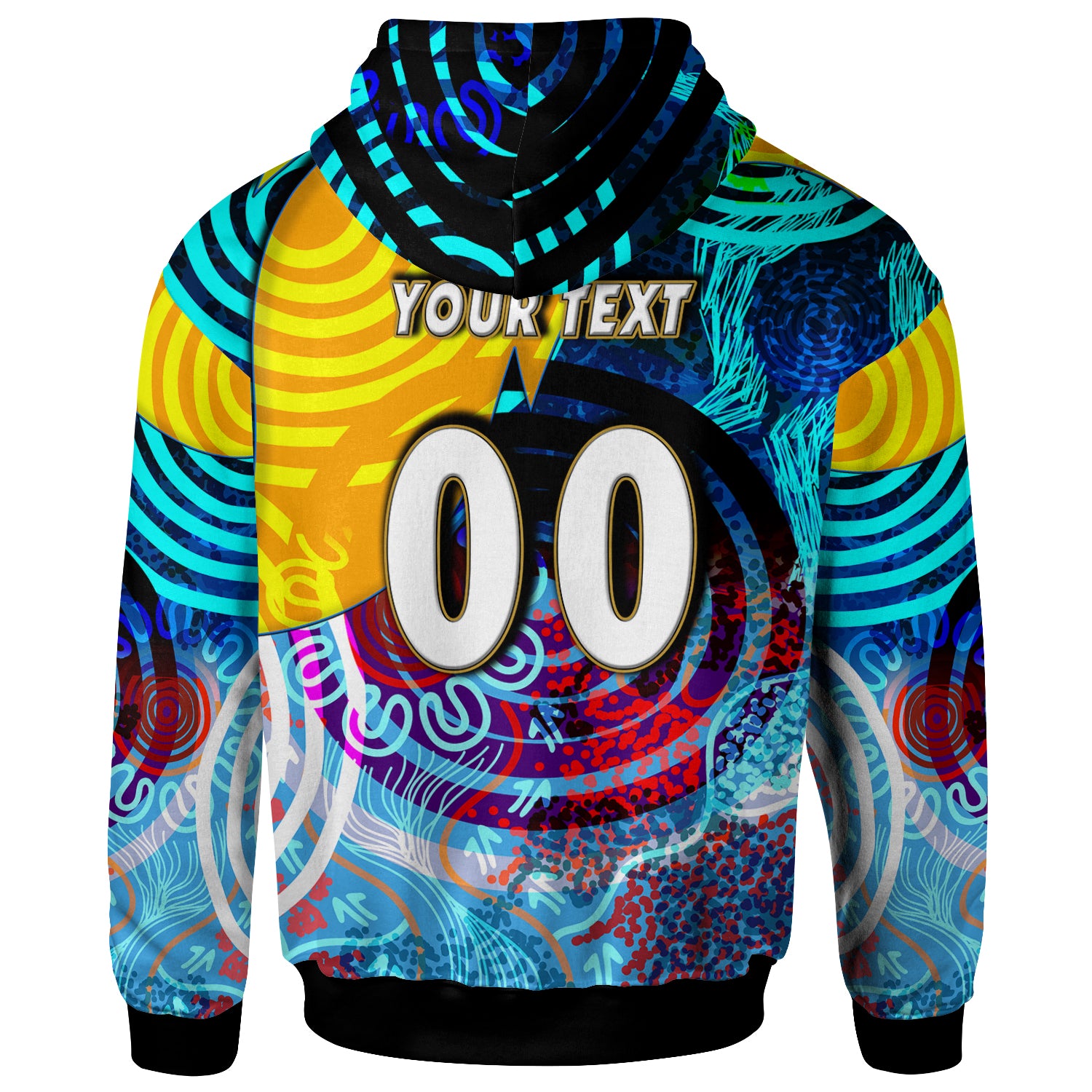 nrlw-titans-rugby-hoodie-custom-titans-womens-rugby-league-aboriginal-dot-painting-player-and-number-woman-hoodie