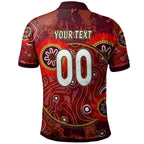 maroons-rugby-polo-shirt-custom-maroons-kangaroo-with-aboriginal-style-of-dot-painting-personalised-player-and-number-polo-shirt