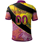 broncos-rugby-polo-shirt-custom-broncos-horse-rugby-with-aboriginal-dot-painting-personalised-player-and-number-polo-shirt