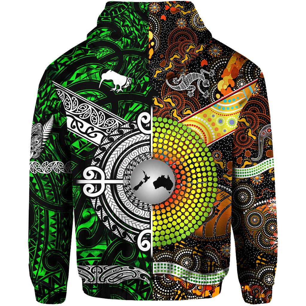 custom-personalised-new-zealand-maori-aotearoa-and-australia-aboriginal-hoodie-together-green