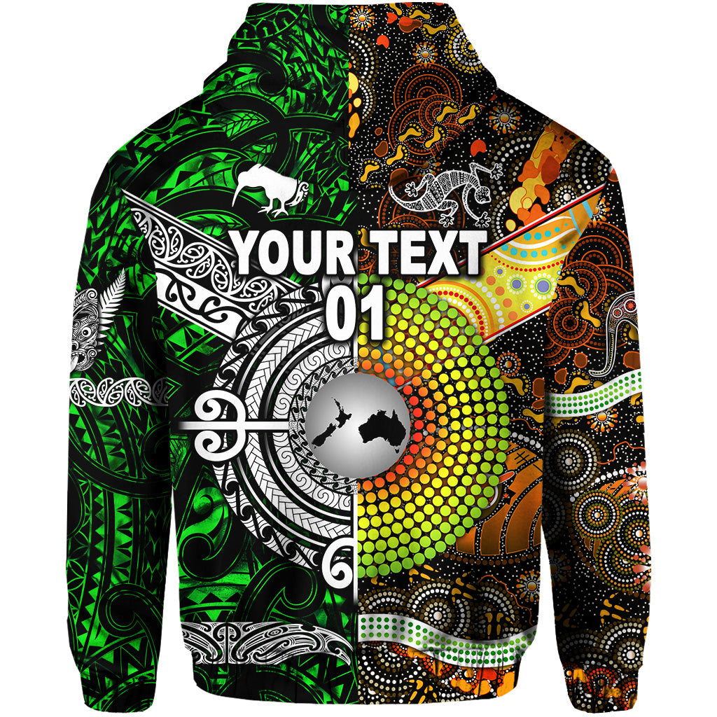 custom-personalised-new-zealand-maori-aotearoa-and-australia-aboriginal-hoodie-together-green-custom-text-and-number