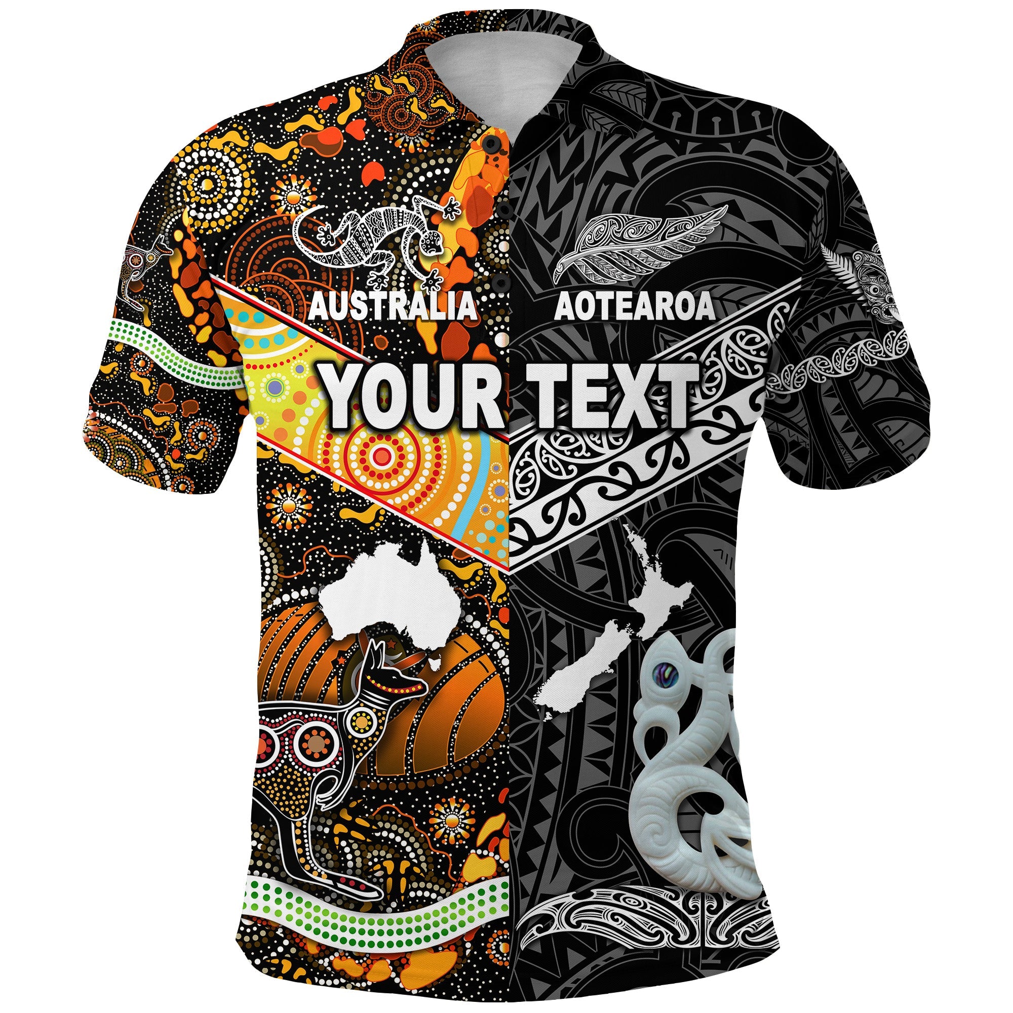 custom-personalised-new-zealand-maori-aotearoa-and-australia-aboriginal-polo-shirt-together-black