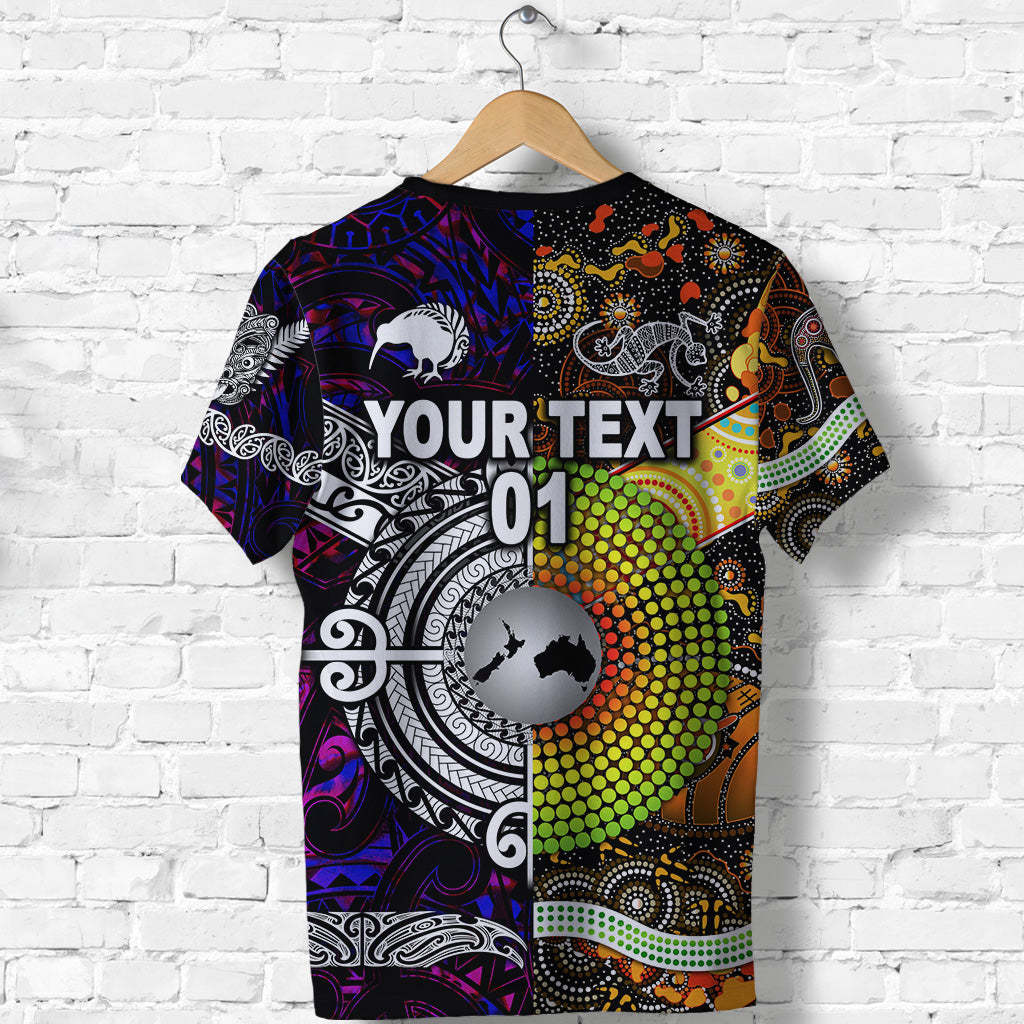 custom-personalised-new-zealand-maori-aotearoa-and-australia-aboriginal-t-shirt-together-purple-custom-text-and-number