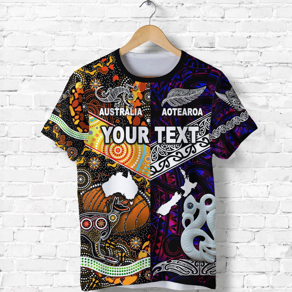 custom-personalised-new-zealand-maori-aotearoa-and-australia-aboriginal-t-shirt-together-purple